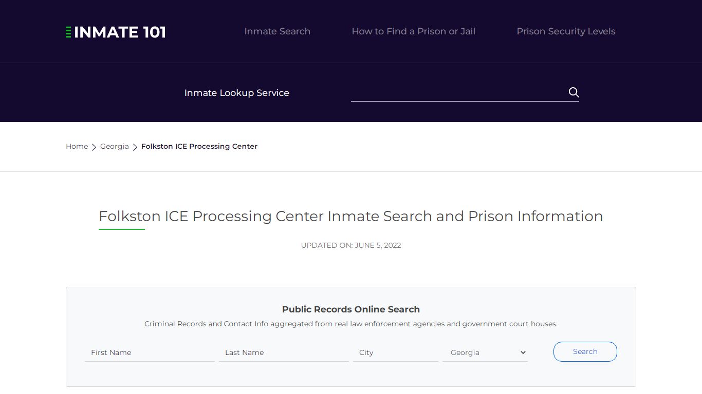 Folkston ICE Processing Center Inmate Search, Visitation ...