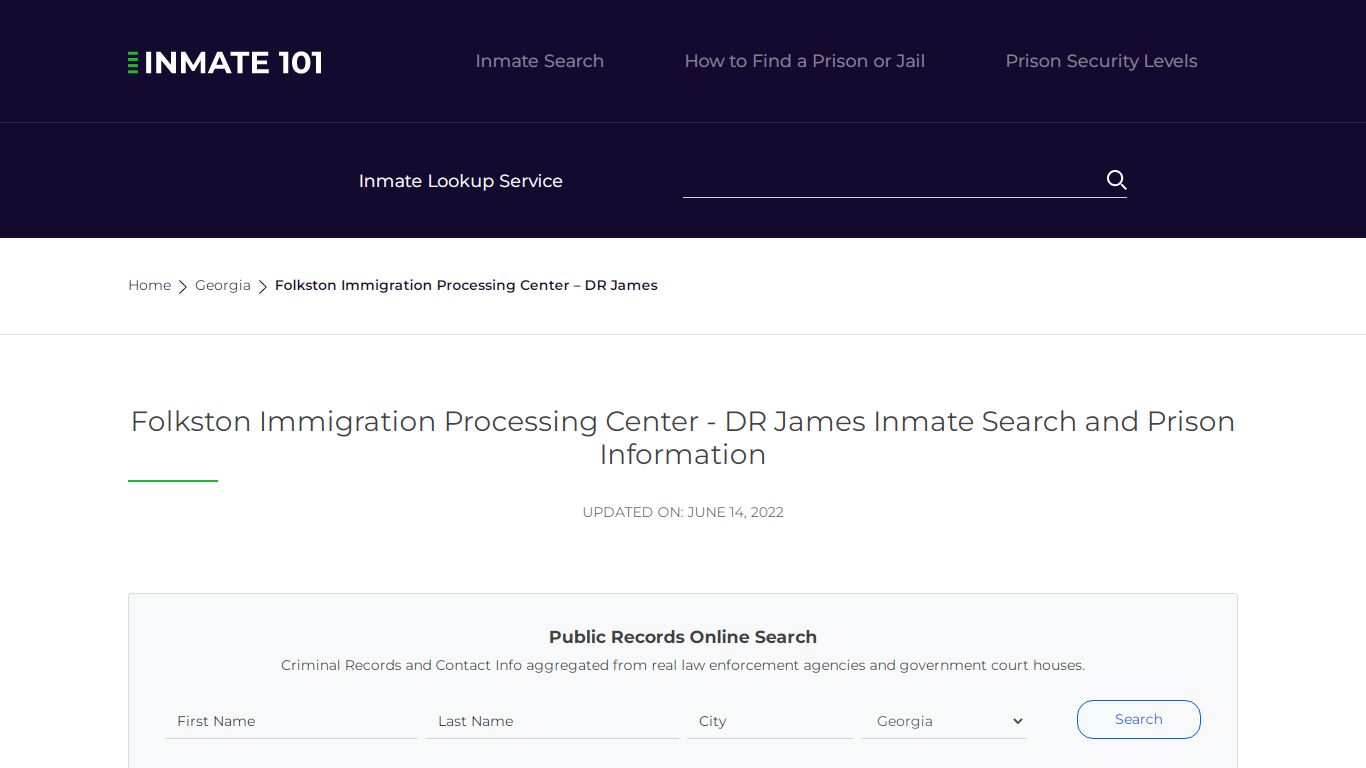 Folkston Immigration Processing Center - DR James Inmate ...